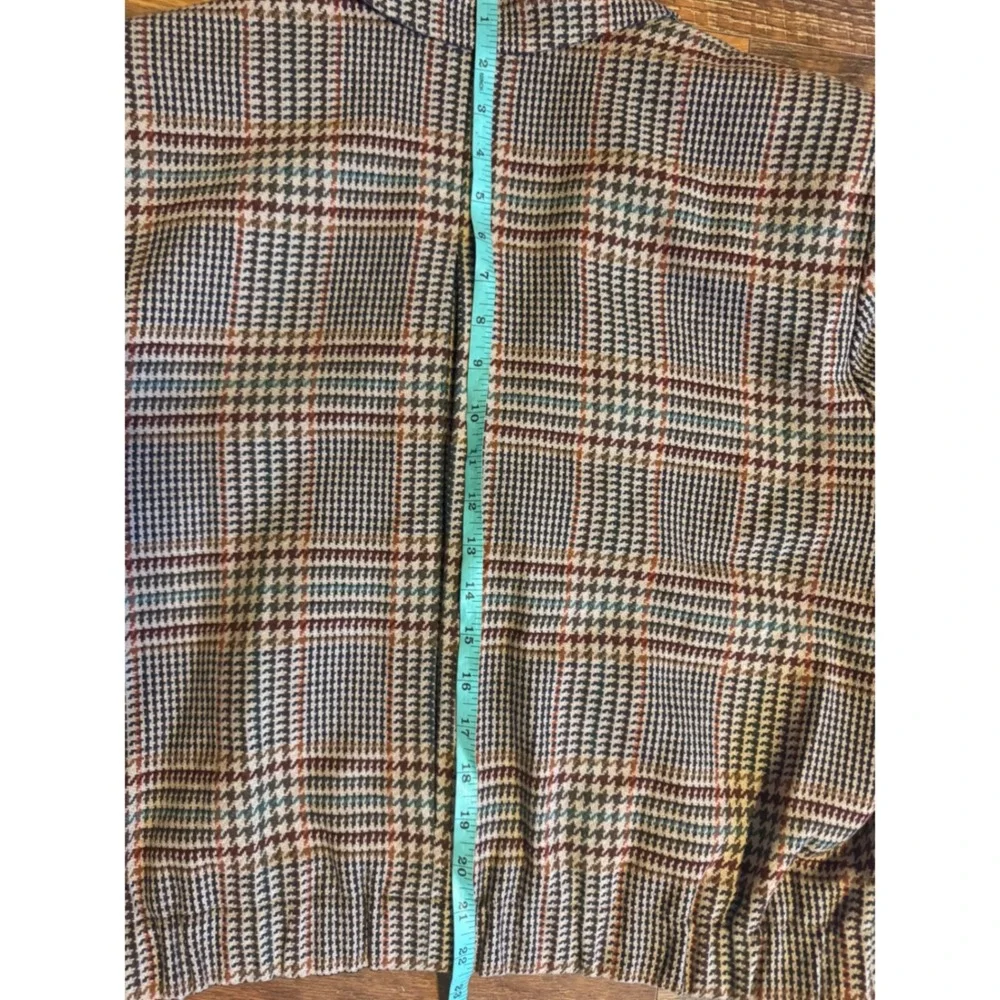 Pendleton‎ Women Houndstooth Brown Short Jacket 3 buttons 100% Virgin Wool